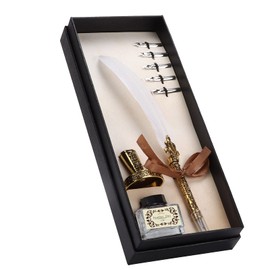 BHDK Calligraphy Pen Set, Decorative Retro Stainless Steel Nib Set for Writing for Calligraphy Practice (White)