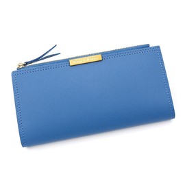 DUOBAGMA Women's Purse with Zip and Many Compartments, Women's PU Leather Wallet, Long Purse, blue, Casual