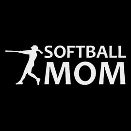 Softball Mom Decal Vinyl Sticker|Cars Trucks Vans Walls Laptop| White |7.5 x 2.5 in|CCI1163