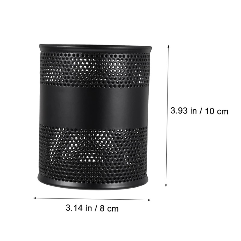 Operitacx Metal Black Anti-rust Round Pen Holder for Office Storage