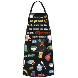 JNIAP Lunch Lady Aprons Cafeteria Worker Apron Lunch Lady Squad Gifts May You Be Proud Of The Work You Do (milk lunch May you be)