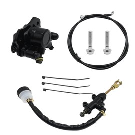 ZUDKSUY 1 x Hydraulic Rear Disc Brake Caliper System Kit Cable length approx. 1400 mm Compatible with 150cc 200cc 250cc Dirt Bike Four Wheeler ATV Gocart Dune Buggy