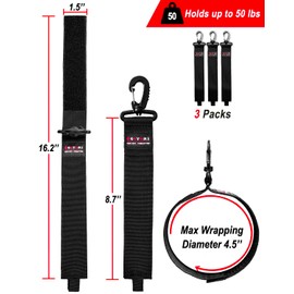3 Pcs Extension Cord Holder Organizer, 16'' Hook and Loop Extension Cord Hanger, Heavy Duty Storage Straps for Cords, Cables, Hoses, Rope, RV, Garage Storage and Organization