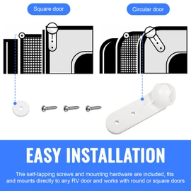 Giokyi 360° Degree Awning Door Roller Ball for RV Door Roller Awning Protector with Screen Door Slider and Mounting Hardware, Fits Round or Square RV Door