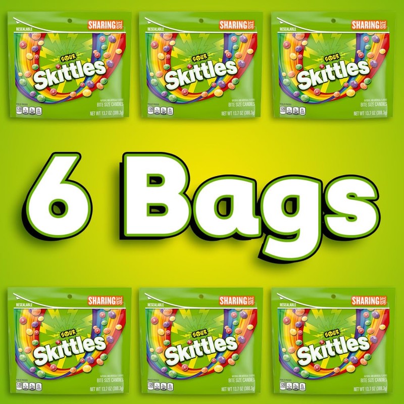SKITTLES Sour Chewy Candy Bulk Pack – Share Size, 13.7