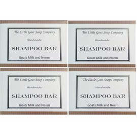 The Little Goat Soap Company Shampoo Bar - Goats Milk and Neem Oil, 400 g, Pack of 4