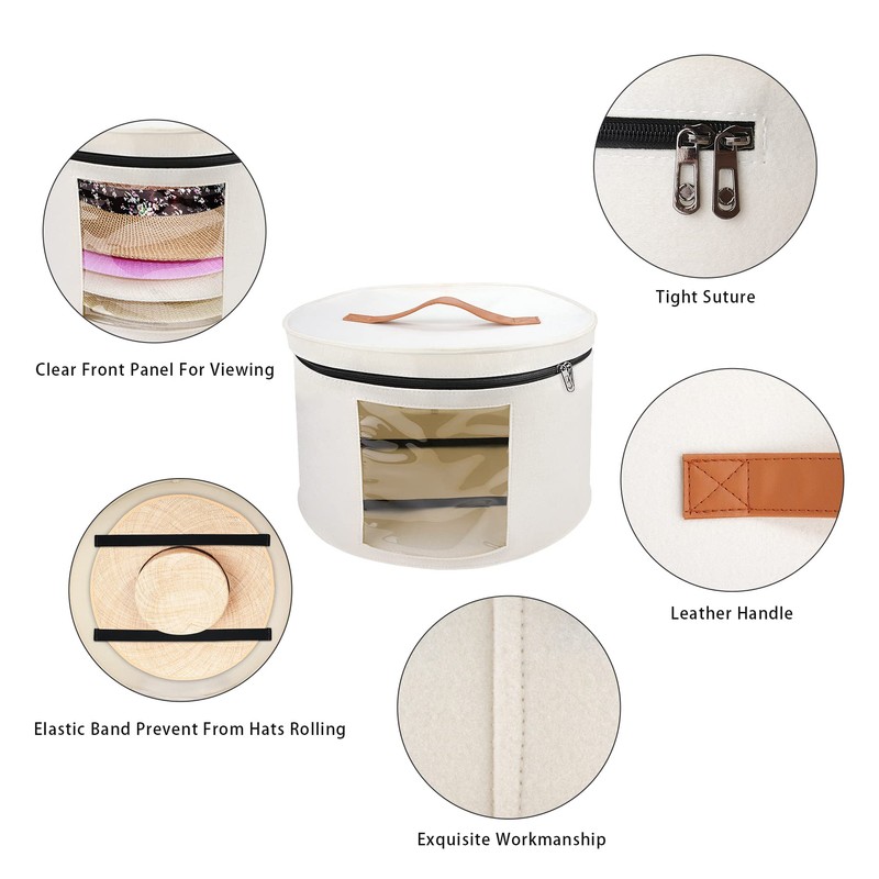 VanlonPro Large Hat Storage Box for Women & Men, 16"