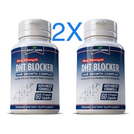 Unisex 2X Natural DHT BLOCKER Prevent Hair Loss Herbal Vitamins Growth Thicker Stronger