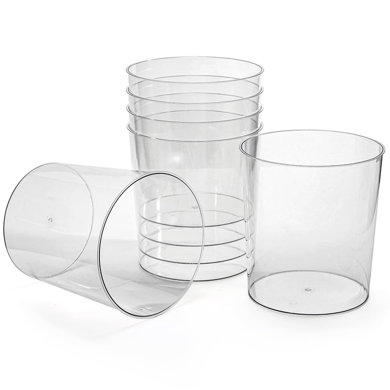 Okllen 6 Pack Clear Round Plastic Waste Baskets, BPA-Free Trash