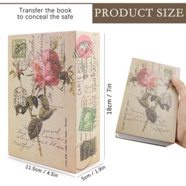 UPIQNG Book Safe with Keys,Fake Dictionary Book Safe Secret Book Shaped Storage Box Security Book Case Diversion Book Safe Book Hidden Container for Jewelry Document (ROSE)