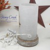 Stony Creek Decorative Lighted Glass Blue Natural Sunflowers 8" Hurricane