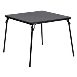 Flash Furniture Madelyn 33.5" Square Folding Multipurpose Card Table with Padded Vinyl Top, Portable Folding Game Table for 4 Players, Black