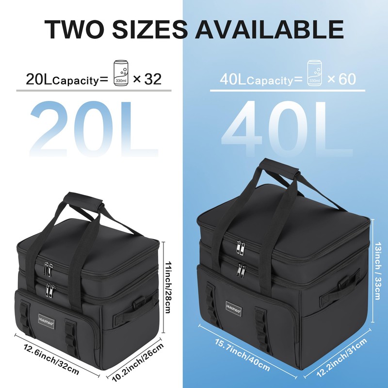 Hulongo Insulated Soft Cooler Bag, Large Ice Coolers Soft Sided