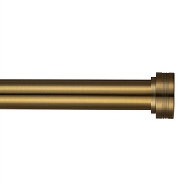 Heavy Duty Curtain Rods for Windows 18 to 144 Inch, Adjustable Length 1 Inch Diameter Window Curtain Rod with Aluminium Finials, warm gold