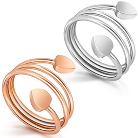 Auramag Copper Rings for Women,Lymphatic Drainage Magnetic Ring 100% Pure Copper Jewelry Gift,Magnetic Rings with 3500 Gauss Magnets(Rose Gold&Silver)