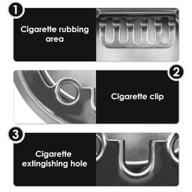 Adorila Car Ashtray with Lid Smell Proof, Detachable Small Smokeless Auto Ashtray, Portable Car Trash Can with LED Blue Light (Black Grey)