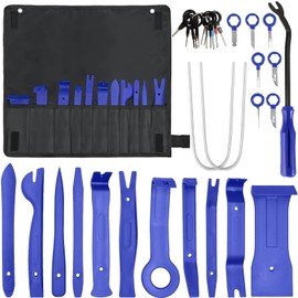 Pack of 32 Car Disassembly Tool Kits, Interior Trim Pry Tool, Decorative Wedges Remover, Car Door Trim Wedges, Trim Tool for Car Radio Installation, Door Trim, Panels (Blue)