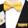 Jemygins Paisley Bow Tie, Men’s Pocket Handkerchief and Cufflinks Set
