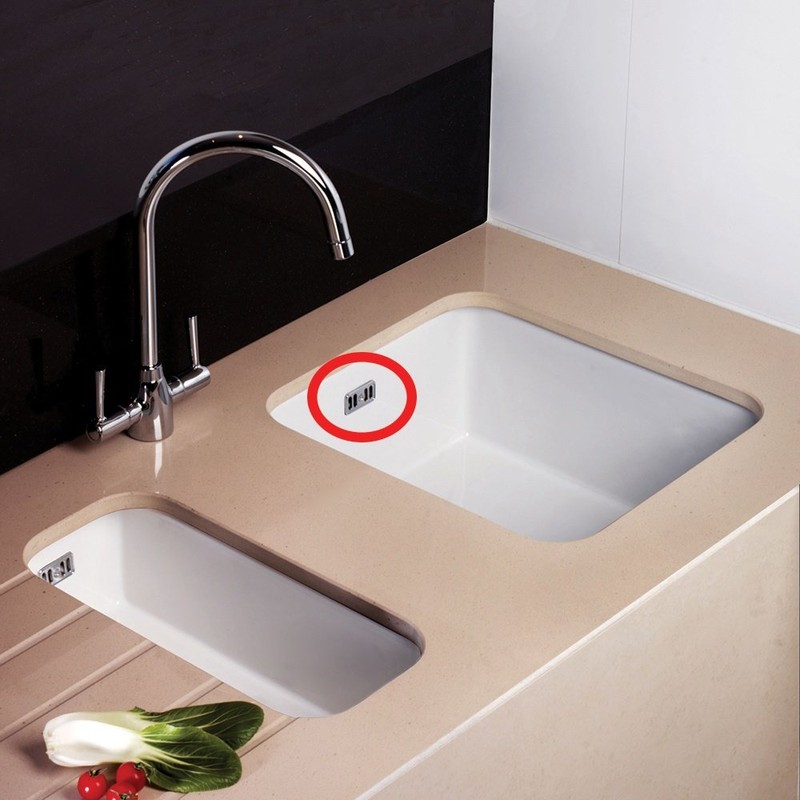 RAK Chrome Ceramic Kitchen Sink Decorative Overflow Cover Plate &