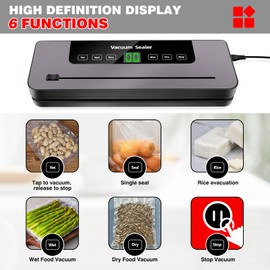 Vacuum Sealer Machine, Food Saver Vacuum Sealer Machine, 4 Modes Easy Presets, Vacuum Sealer for Food Storage, 10 Vacuum Seal Bags