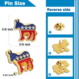 100 Pcs Democratic Party Donkey Enamel Lapel pins Bluk 2024 President Election Brooch Badge Pin Souvenir