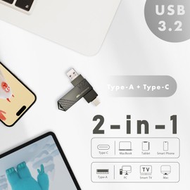 LinkMore 512GB USB/USB C Flash Drive, Type C USB C Flash Drive, USB C Memory Stick, 2in1 OTG Flash Drive for Android Phones, Phone-15, Dual USB C Storage Flash Drive, 150MB/s USB C Thumb Drive