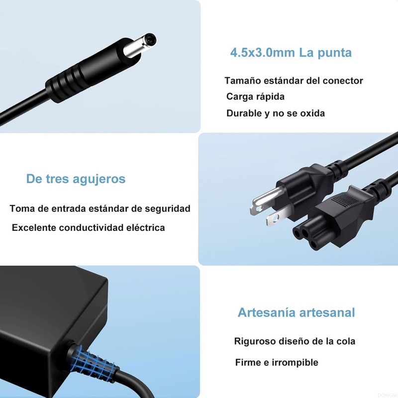 Cargador Adaptador de Portátil 65W 19.5V 3.34A, para DELL Inspiron