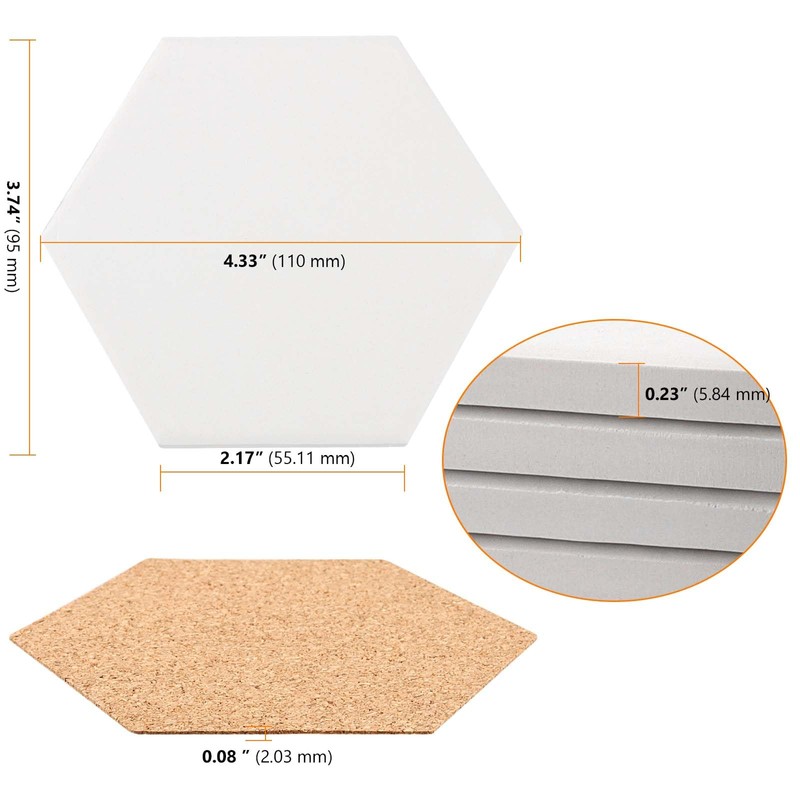 SEUNMUK 32 Pack 4.3 Inch White Ceramic Tiles for Crafts