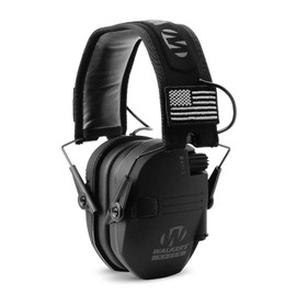 Walker's Razor Slim Shooter Electronic Hunting Folding Sound Dampening Hearing Protection Earmuffs with 23dB Noise Reduction, Black Patriot, 3 Pack