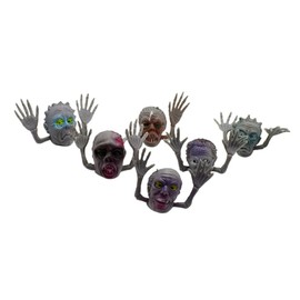 FELTECHELECTR 12 Pack Ghost Fingers Horror Puppet Toys Soft Mini Hand Puppet Set for Kids Novelty Storytelling Toys Random Style