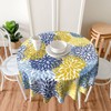mutakin Flower Round Tablecloth 60 Inch Washable Reusable Decoration Table
