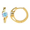 Silvershake 1.18 CTW 5MM Genuine Round Shape Mercury Mist Aurora Borealis (AB) Topaz 18K Yellow Gold Plated 925 Sterling Silver 0.6 Inch Huggie O Hoop Gemstone Earrings, Sterling Silver 18K Gold Plated, mercury mist aurora borealis topaz- yellow gp