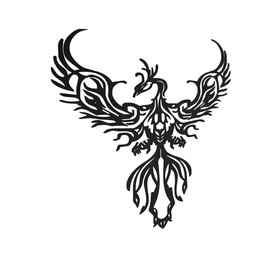 Warmhm Metal Phoenix Wall Decor Iron Wall Art Black Hanging Iron Phoenix Shaped Wall Sculpture for Home Kitchen Backyard Office Home Decor