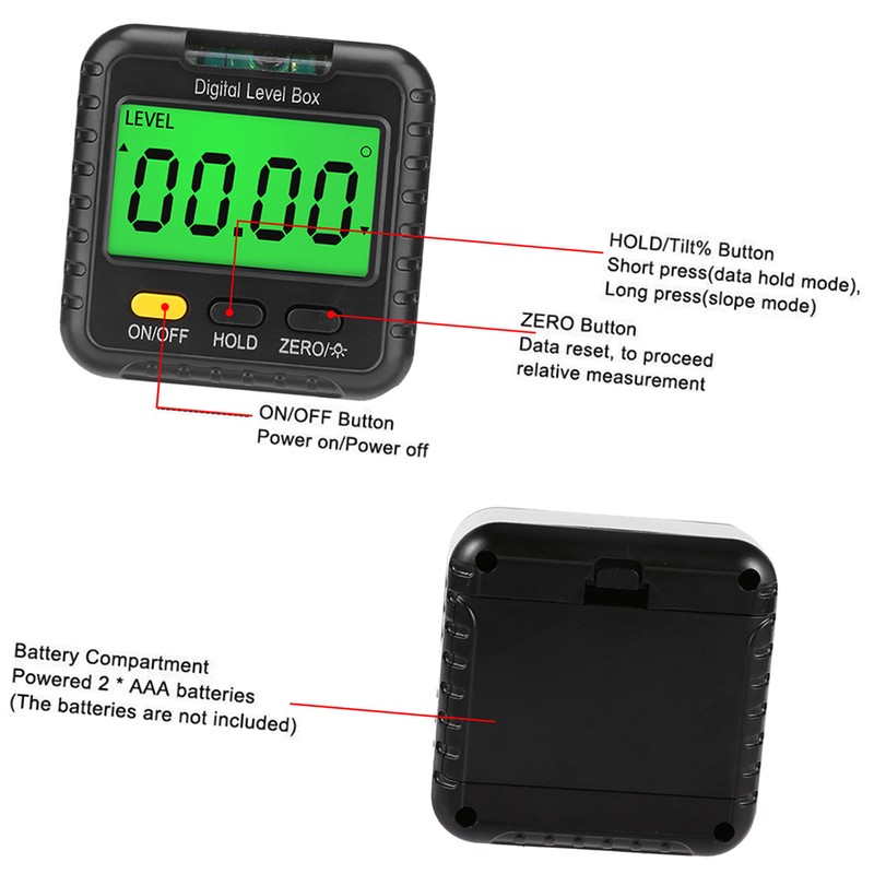 Digital Angle Finder Gauge 360 Degree Mini Digital Protractor Inclinometer