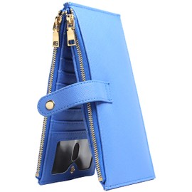 Autumnwell Womens Walllet RFID Blocking Bifold Multi Card Case Wallet with Zipper Pocket