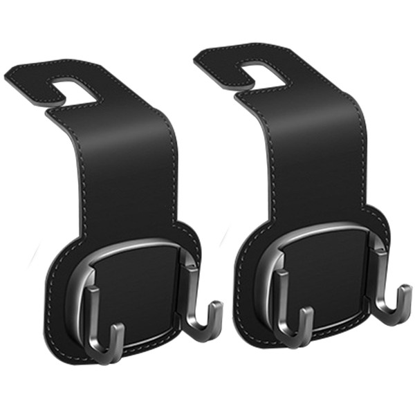 Saijer Pack of 2 Double Hooks for Car Seat Backrest,