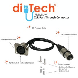 DIYTECH Premium Stage Box, XLR Patch Panel, XLR Panel Mount, XLR Floor Box, XLR Pass Through Connector - No Solder for Pro Audio Installations (XLR Female to XLR Female)