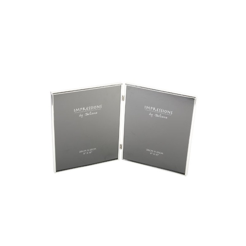 Silverplated Double Hinged Collage Photograph Photo Frame Gift Keepsake 8"