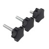 BOZONLI Star Handle Screws, Thread Clamping Knob, Black Plastic Hand
