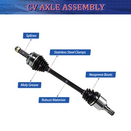 Maxfavor CV Axle Front FWD Replacement for Mitsubishi Outlander 2003 2004 2005 2006 2.4L 4Cyl Limited/SE/XLS/LS, Left Right Side Pair Set of Driver Passenger CV Joints Shaft Assembly