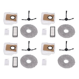 Robot Vacuum Replacement Parts Side Brush Filter Mop Pad Dust Bag Cleaning Brush Accessory Kit for Dreametech L20 Ultra S10
