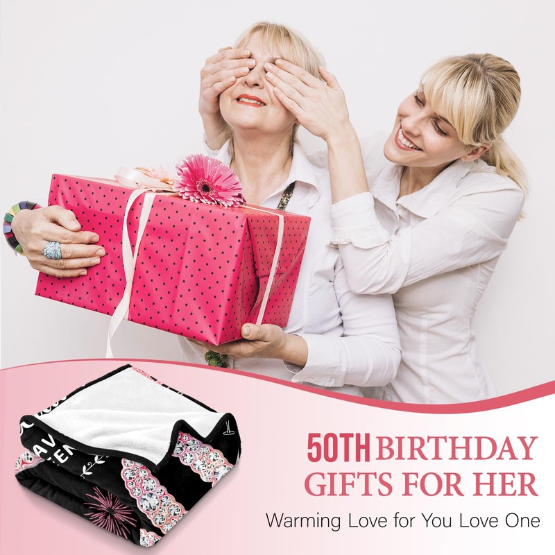 BAOERN 50th Birthday Gift for Her， 1976 Birthday Blanket 50"x60"