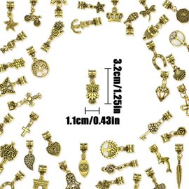 TEAONE Vintage Charm Pendant, 40 PCS Assorted Golden Pendants for Bracelet, Necklace, Earring, Keychain (Bulk)