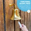 Traditional Brass Wall-Mounted Door Bell, 17cm Nautical Ship Bell Ringer