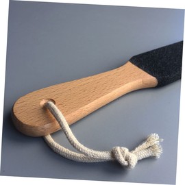 Baluue 2pcs Wooden Handle Foot File Double Sided Callus Remover for Feet Dead Skin Removal Tool for Home and Travel Use Black