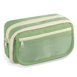 TIECHI Large Pencil Case for Girls Boys, Cute Pencil Case with Compartments for Students, Office, College, School Supplies (Green)