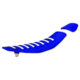 Enjoy Mfg Seat Cover - Compatible Fit for Yamaha 2019-2022 YZF250 YZ250F YZF 250 - #158 (All Blue/White Ribs)