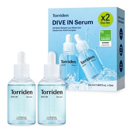 Torriden Suero de ácido hialurónico DIVE IN de 1.7 fl oz (1.69 onzas líquidas) x 2 (paquete de 2) | Hidratación profunda para obtener una piel resplandeciente | Ácido hialurónico, pantenol, alantoína | Suero facial coreano