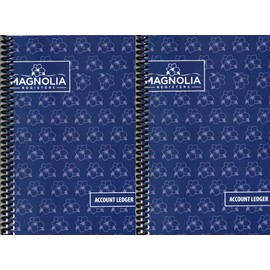 2 Pack Spiral Account Tracker Notebook, Expense Ledger Checkbook/Transaction Register Debit Card and Check Register Account Tracker (2 Pack - Magnolia Flowers)