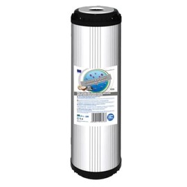 1 x AQUAFILTER 10" Standard GAC Water Softening Filter filled with Coconut Shell Carbon and Scale Prevention Media for Reverse Osmosis, Whole House, Commercial, Industrial Purification Systems